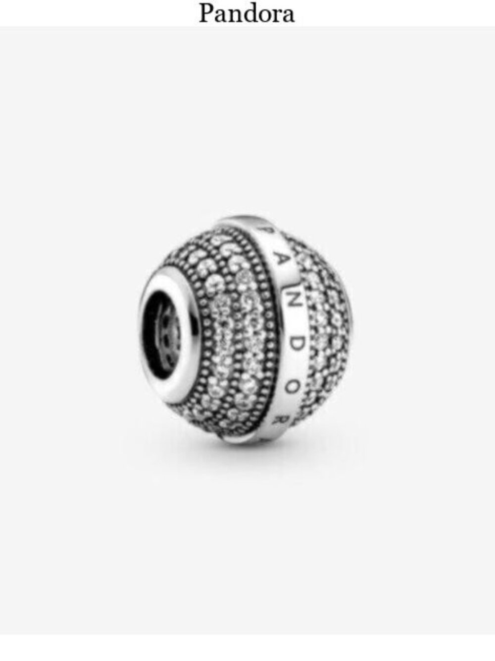 Pandora Pave & Logo Charm